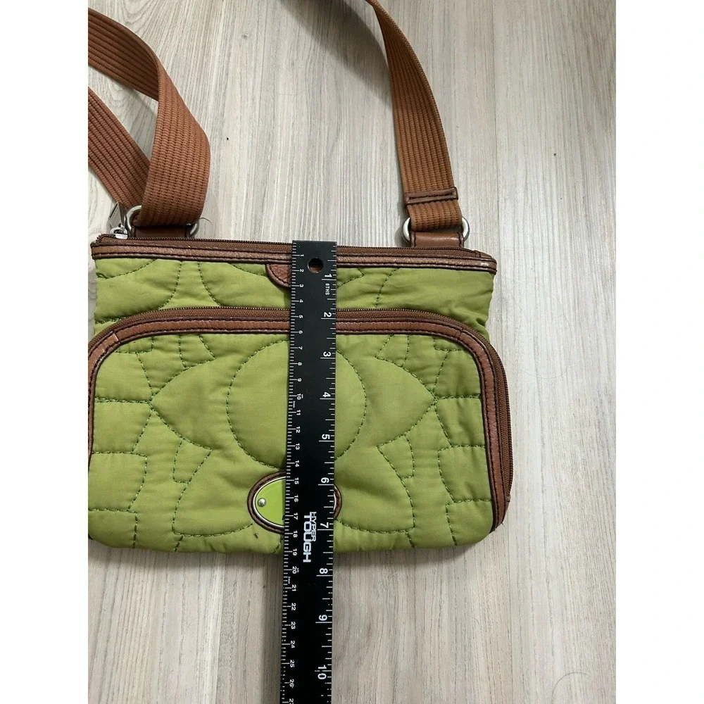 Fossil Key Per Crossbody Purse Olive Green Quilted Purse Adjustable Strap Zipper